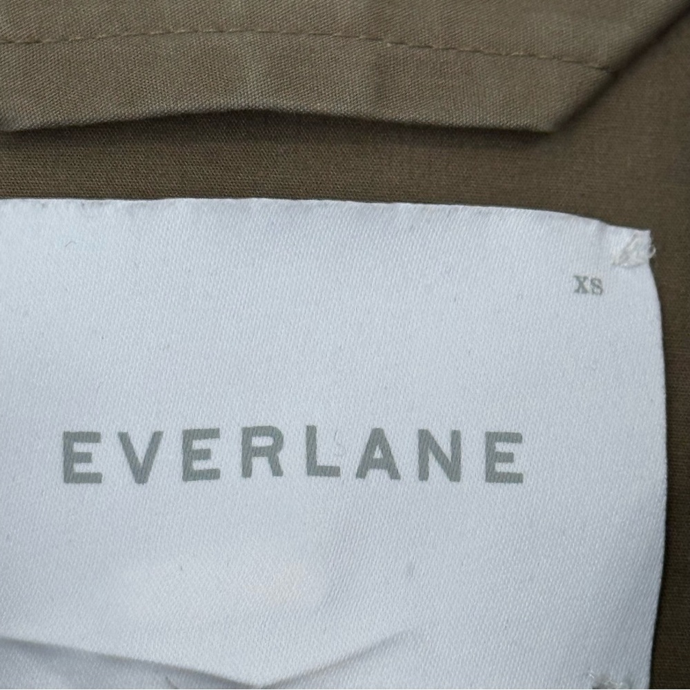 EVERLANE Swing Jacket Womens Size XS Sage Green Cropped Trench Coat Sale Cotton - Picture 4 of 8